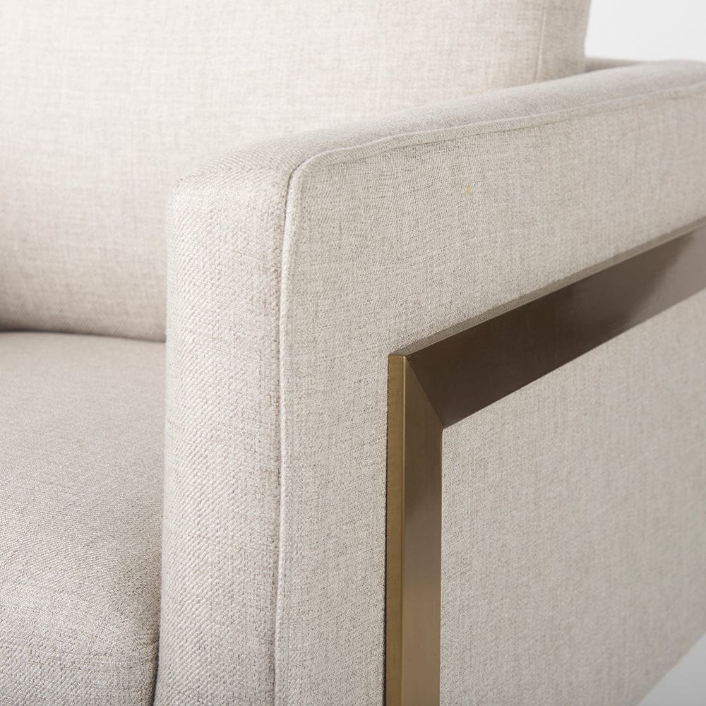 Mercana - Rupert Cream Poly-Linen Seat w/ Gold Stainless Steel Frame Accent Chair - 67929 view 11