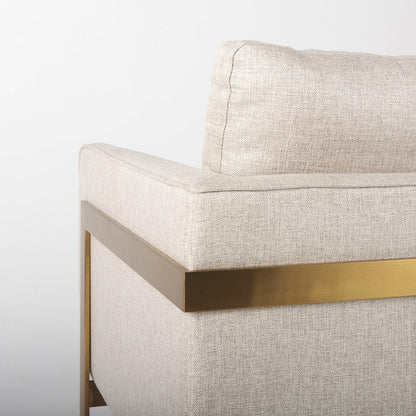 Mercana - Rupert Cream Poly-Linen Seat w/ Gold Stainless Steel Frame Accent Chair - 67929 view 12