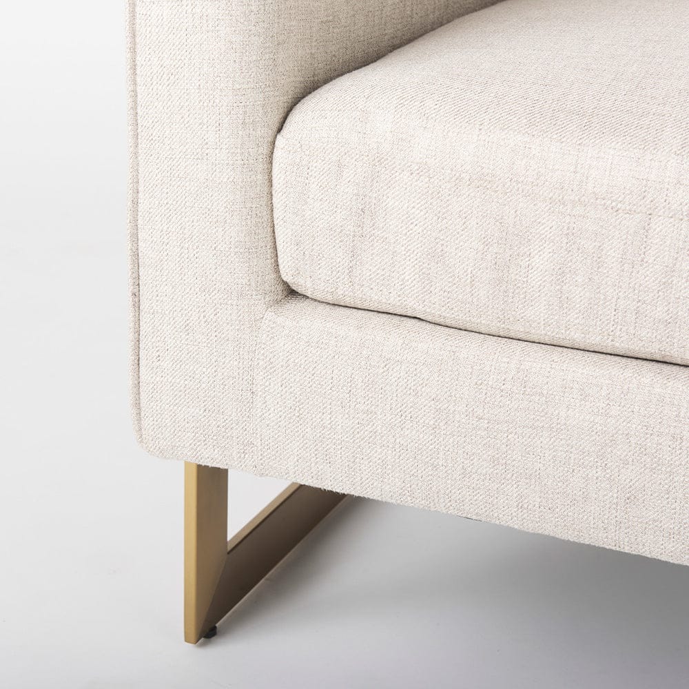 Mercana - Rupert Cream Poly-Linen Seat w/ Gold Stainless Steel Frame Accent Chair - 67929 view 13
