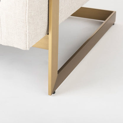 Mercana - Rupert Cream Poly-Linen Seat w/ Gold Stainless Steel Frame Accent Chair - 67929 view 14