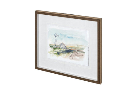 Mercana - Rural Plein Air II by Ethan Harper a Hand Embellished Textured Framed Art Print Matted under Glass - 12703 view 1