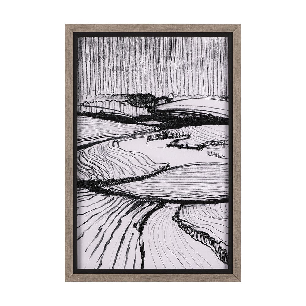 Mercana - Rural Sketch-I by Mercana Studio a Hand Embellished Textured Framed Art Print - 14802 view 1