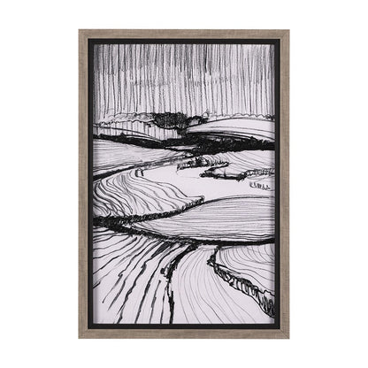 Mercana - Rural Sketch-I by Mercana Studio a Hand Embellished Textured Framed Art Print - 14802 view 1