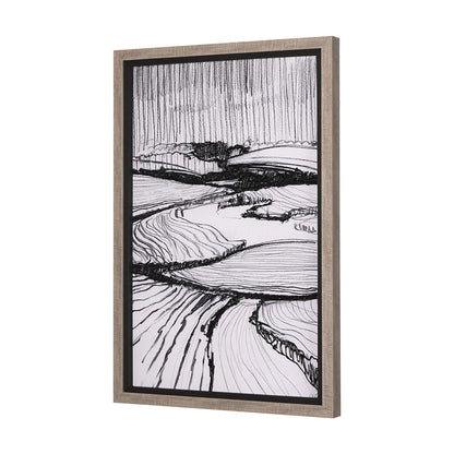 Mercana - Rural Sketch-I by Mercana Studio a Hand Embellished Textured Framed Art Print - 14802 view 2
