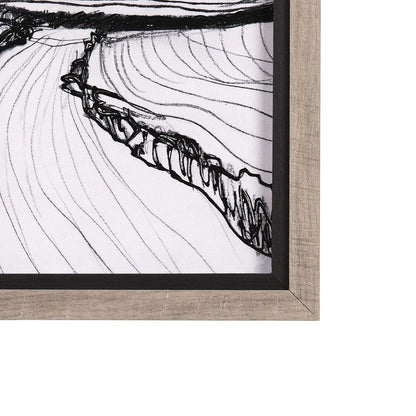 Mercana - Rural Sketch-I by Mercana Studio a Hand Embellished Textured Framed Art Print - 14802 view 3