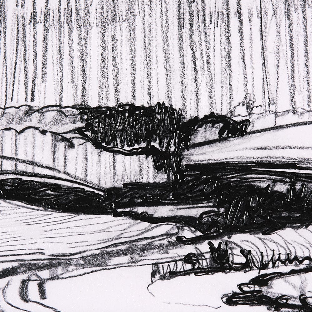Mercana - Rural Sketch-I by Mercana Studio a Hand Embellished Textured Framed Art Print - 14802 view 7