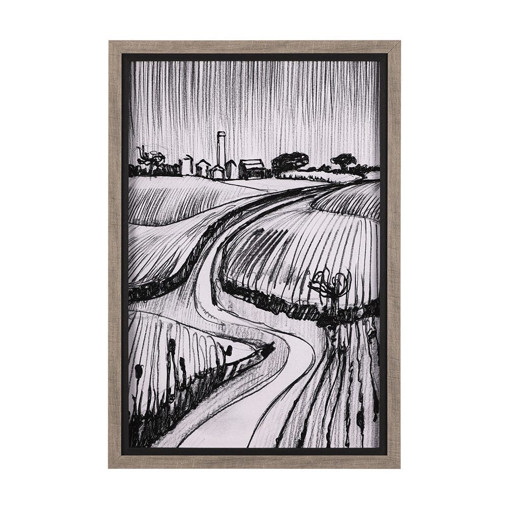 Mercana - Rural Sketch-II by Mercana Studio a Hand Embellished Textured Framed Art Print - 14803 view 1