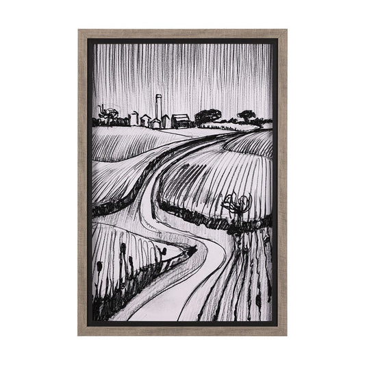 Mercana - Rural Sketch-II by Mercana Studio a Hand Embellished Textured Framed Art Print - 14803 view 1