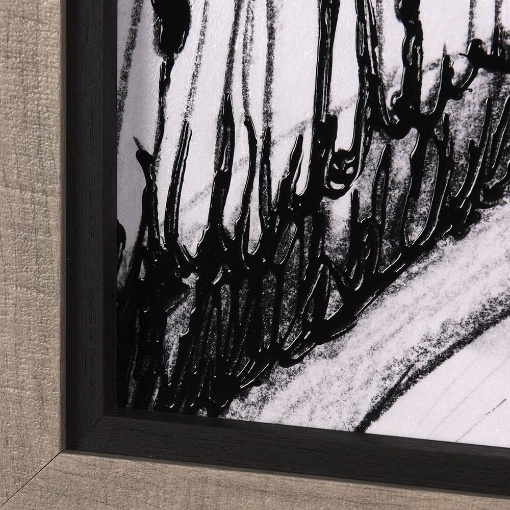 Mercana - Rural Sketch-II by Mercana Studio a Hand Embellished Textured Framed Art Print - 14803 view 5