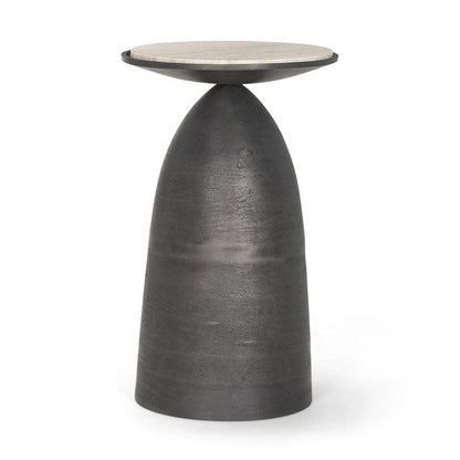 Mercana - Russo Gunmetal Cast Aluminum w/ Brown Marble Accent Table - 70742 view 1