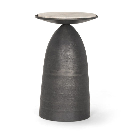 Mercana - Russo Gunmetal Cast Aluminum w/ Brown Marble Accent Table - 70742 view 1