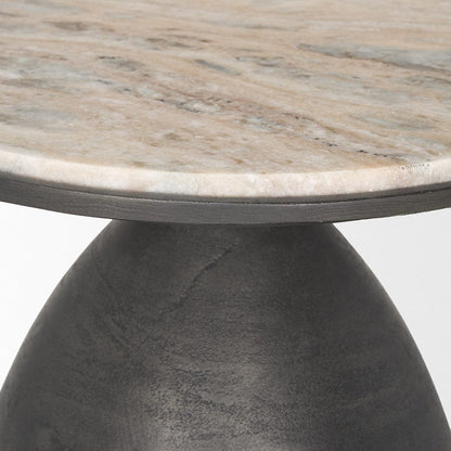 Mercana - Russo Gunmetal Cast Aluminum w/ Brown Marble Accent Table - 70742 view 5