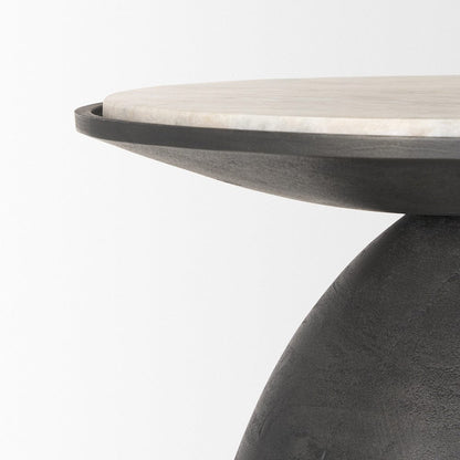 Mercana - Russo Gunmetal Cast Aluminum w/ Brown Marble Accent Table - 70742 view 6