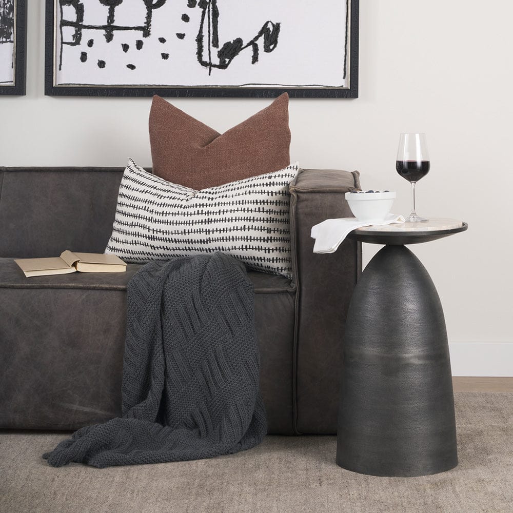 Mercana - Russo Gunmetal Cast Aluminum w/ Brown Marble Accent Table - 70742 view 10
