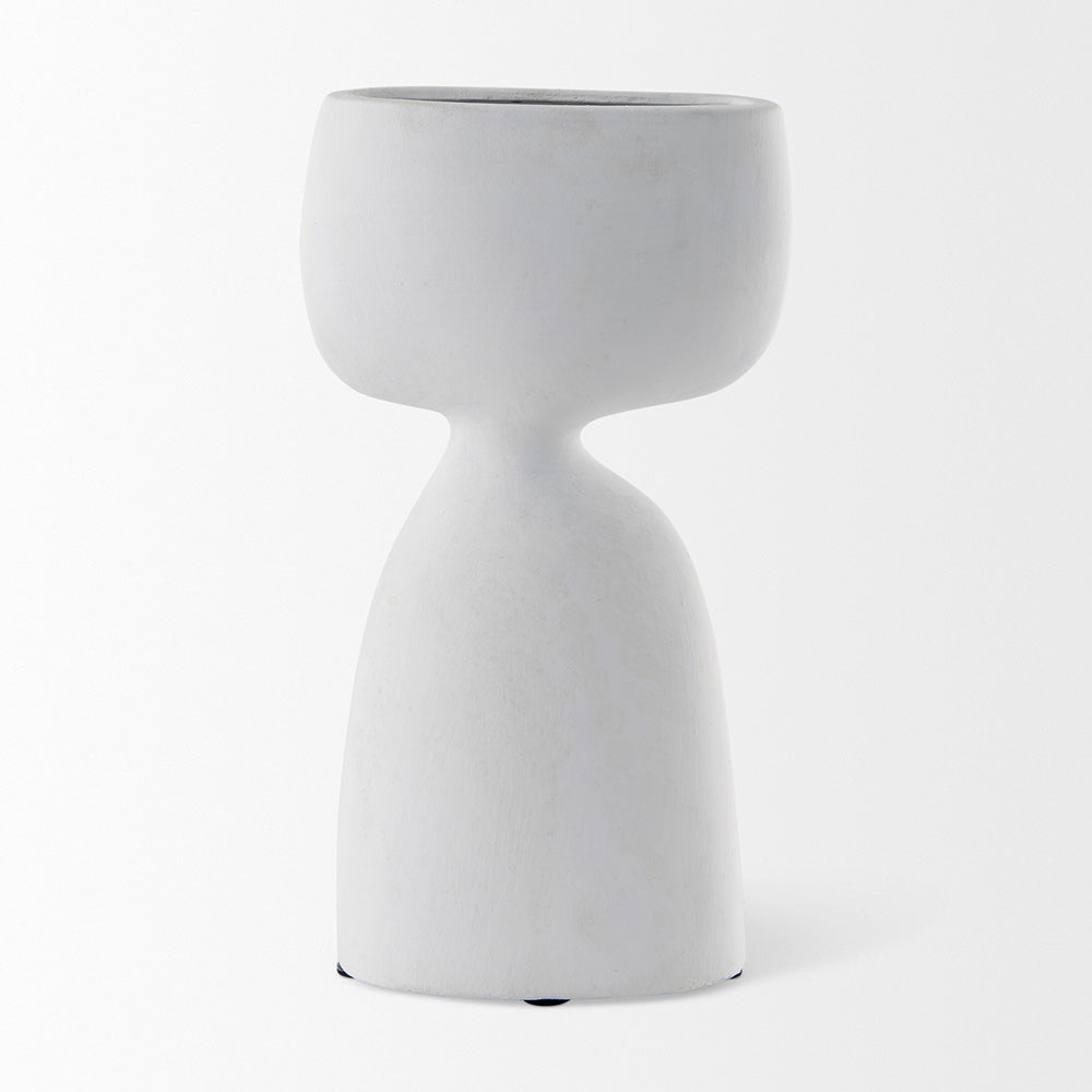 Mercana - Rylee 11.6H White Ceramic Vase - 69802_CLOSEOUT view 2