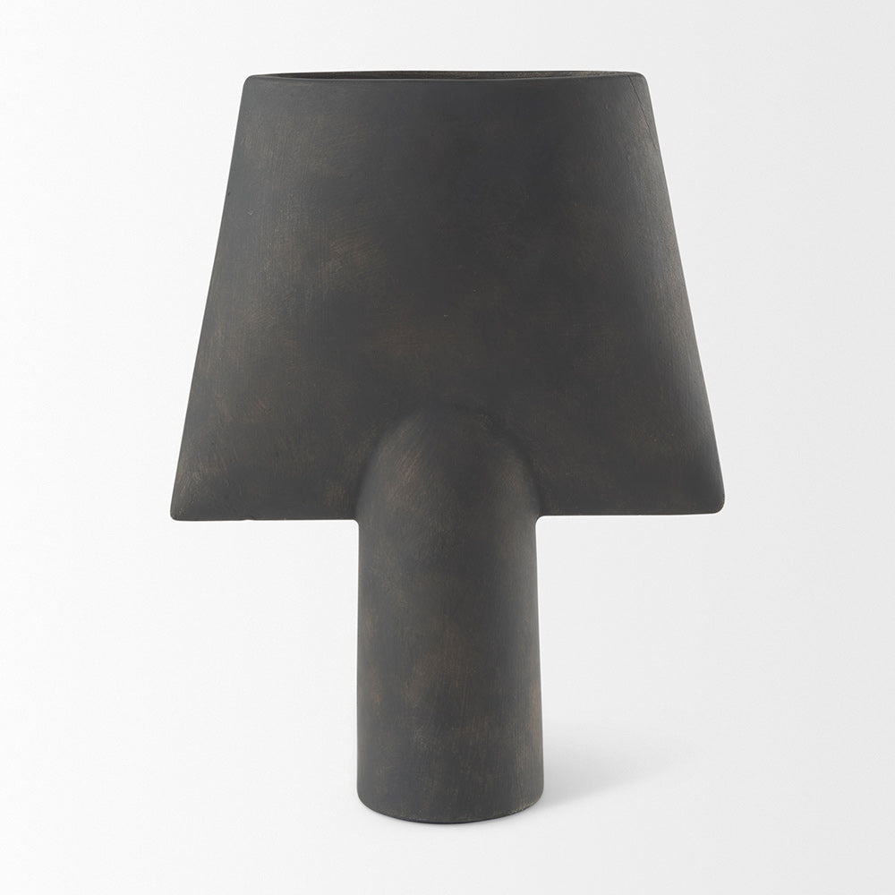 Mercana - Rylee 13.0H Dark Brown Ceramic Vase - 69803 view 2
