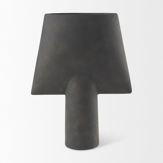 Mercana - Rylee 13.0H Dark Brown Ceramic Vase - 69803 view 2