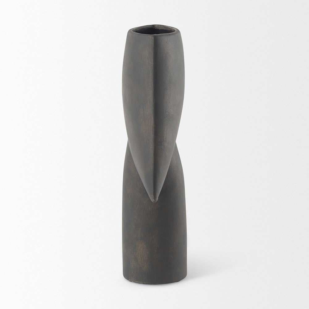 Mercana - Rylee 13.0H Dark Brown Ceramic Vase - 69803 view 3