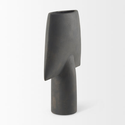 Mercana - Rylee 13.0H Dark Brown Ceramic Vase - 69803 view 4