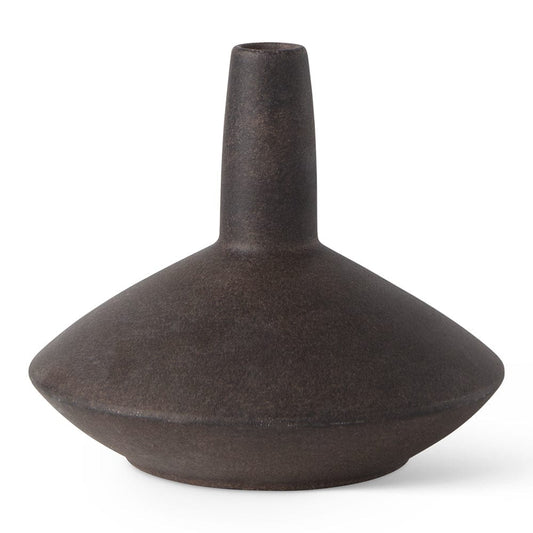 Mercana - Rylee 6.9H Dark Brown Ceramic Vase - 69801 view 1