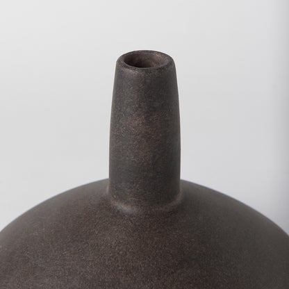 Mercana - Rylee 6.9H Dark Brown Ceramic Vase - 69801 view 3