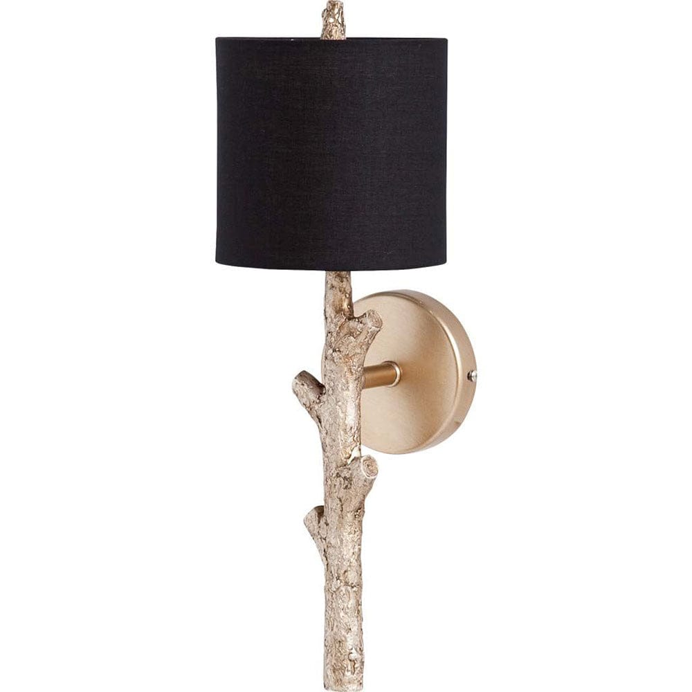 Mercana - Sabinal II 7x18 Gold Resin Tree Branch Black Fabric Shade Wall Sconce - 65247 view 1