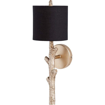 Mercana - Sabinal II 7x18 Gold Resin Tree Branch Black Fabric Shade Wall Sconce - 65247 view 1
