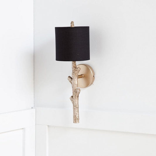 Mercana - Sabinal II 7x18 Gold Resin Tree Branch Black Fabric Shade Wall Sconce - 65247 view 2