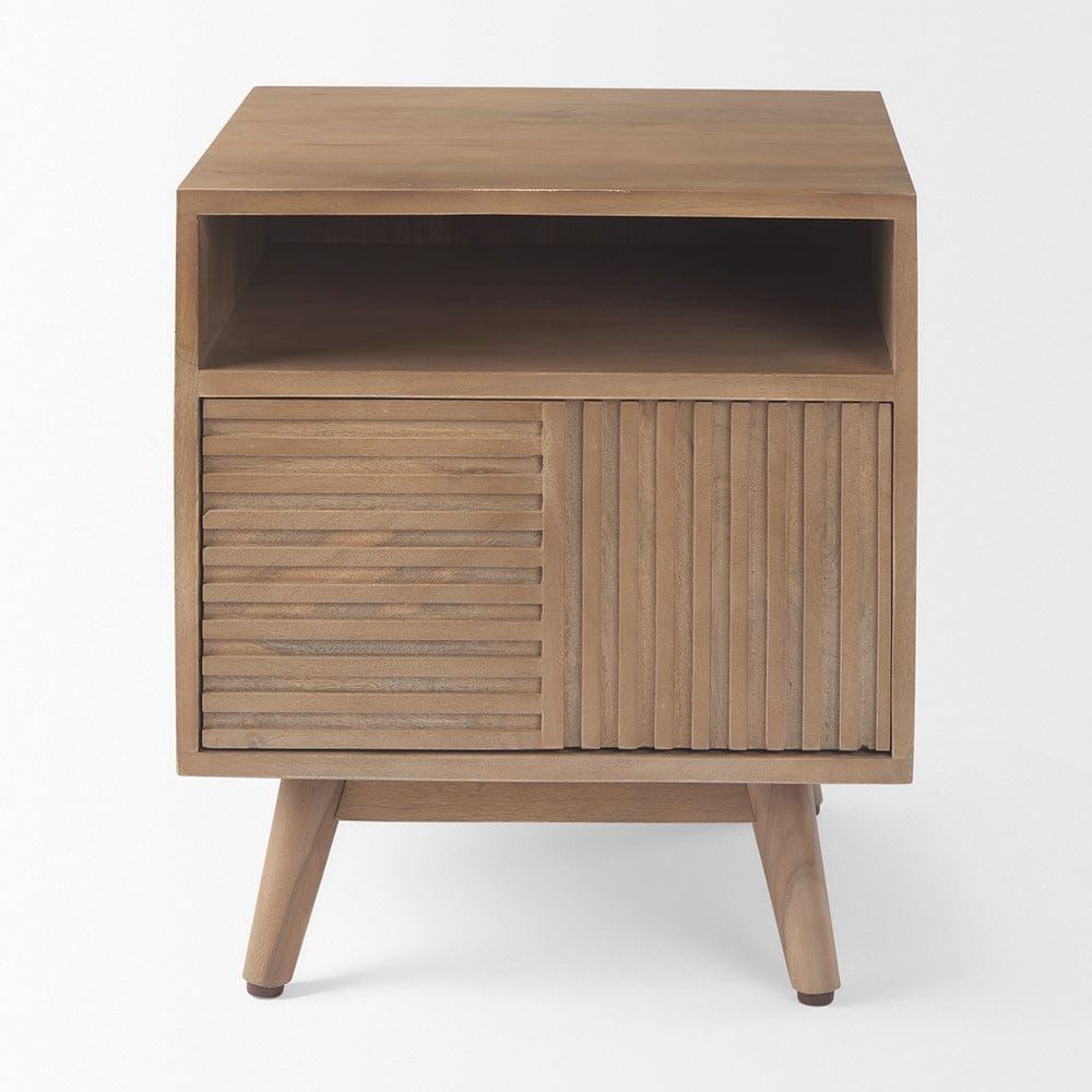 Mercana - Sable 19.0L x 19.0W x 21.5H Light Brown Wood Side Table - 69891 view 2