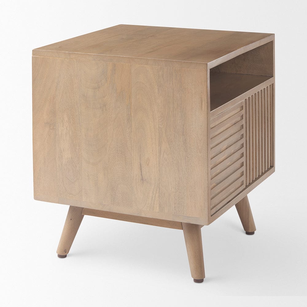 Mercana - Sable 19.0L x 19.0W x 21.5H Light Brown Wood Side Table - 69891 view 4
