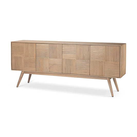 Mercana - Sable 73.L x 17W x 30.5H Light Brown Solid Wood 4 Door Sideboard - 69892 view 1