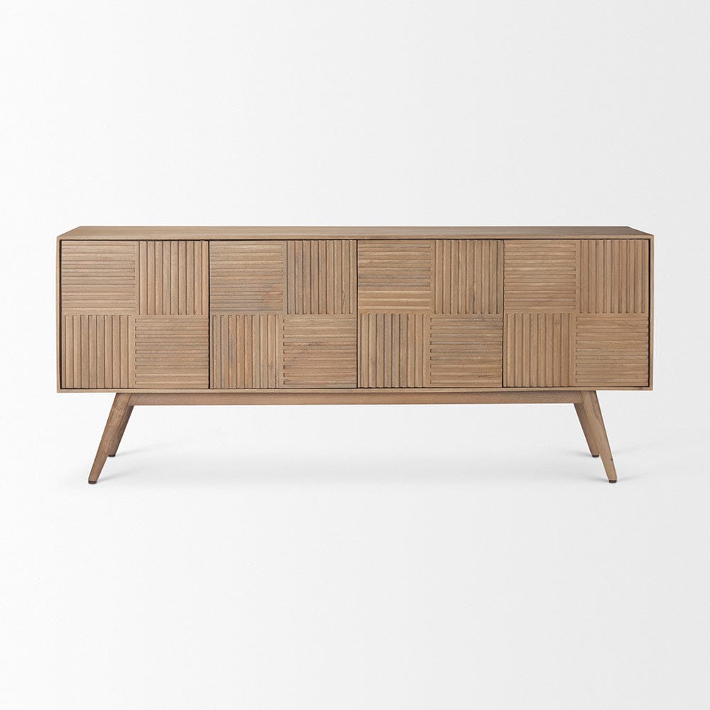 Mercana - Sable 73.L x 17W x 30.5H Light Brown Solid Wood 4 Door Sideboard - 69892 view 2