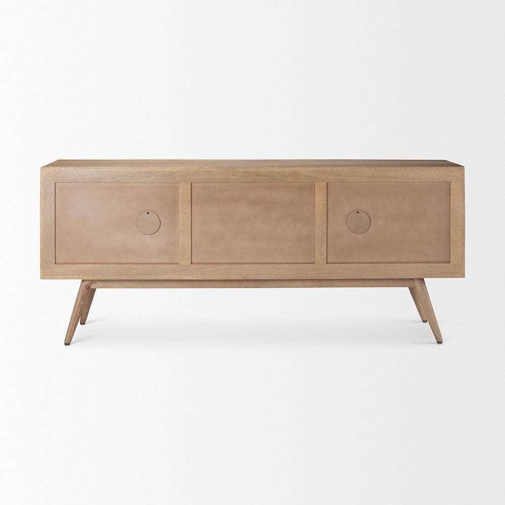 Mercana - Sable 73.L x 17W x 30.5H Light Brown Solid Wood 4 Door Sideboard - 69892 view 4