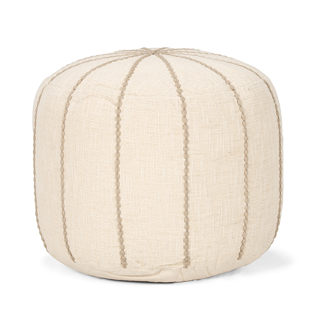 Mercana - Sachi Beige w/ Stitching Pouf - 70761 view 1