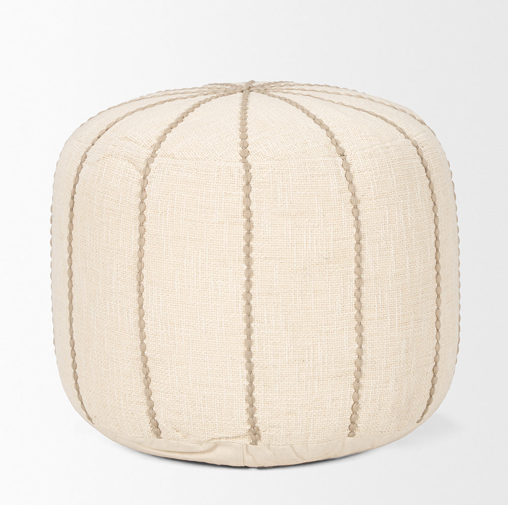Mercana - Sachi Beige w/ Stitching Pouf - 70761 view 2