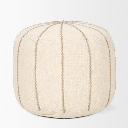 Mercana - Sachi Beige w/ Stitching Pouf - 70761 view 2