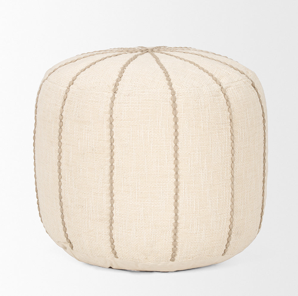 Mercana - Sachi Beige w/ Stitching Pouf - 70761 view 3