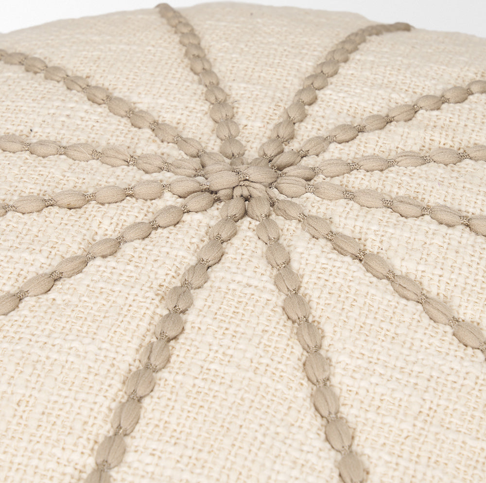 Mercana - Sachi Beige w/ Stitching Pouf - 70761 view 5