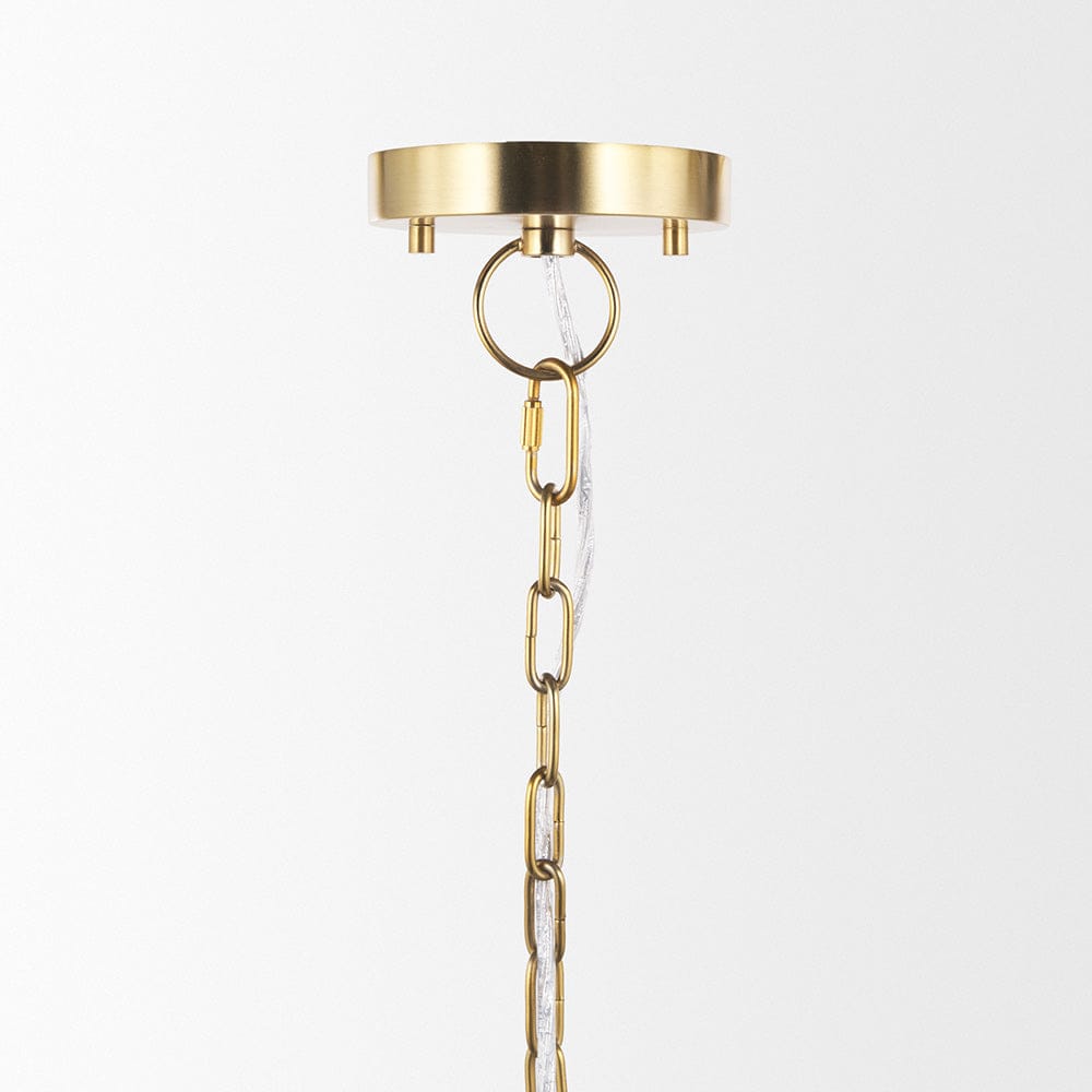 Mercana - Sadah Tall Clear Blown Glass w/ Gold Metal Pendant Light - 70754 view 3