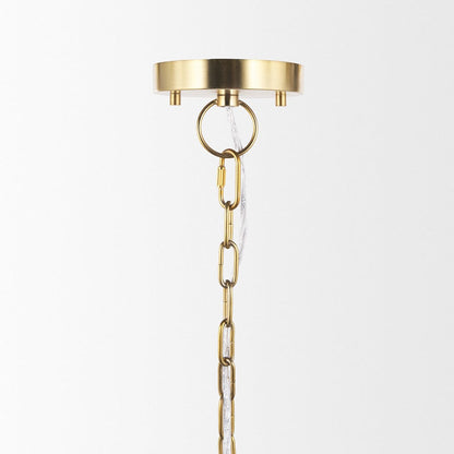 Mercana - Sadah Tall Clear Blown Glass w/ Gold Metal Pendant Light - 70754 view 3