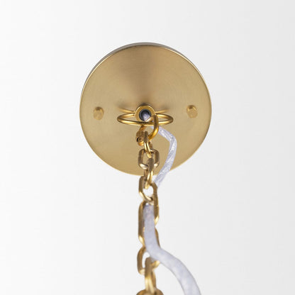 Mercana - Sadah Tall Clear Blown Glass w/ Gold Metal Pendant Light - 70754 view 4