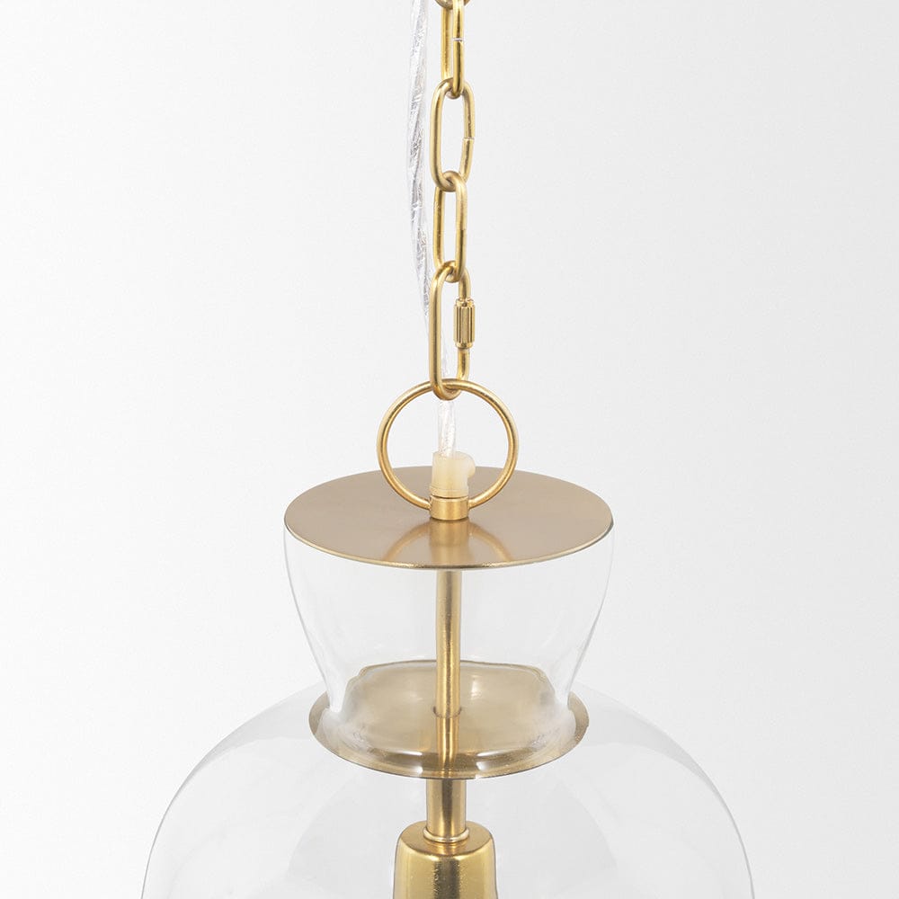 Mercana - Sadah Tall Clear Blown Glass w/ Gold Metal Pendant Light - 70754 view 5