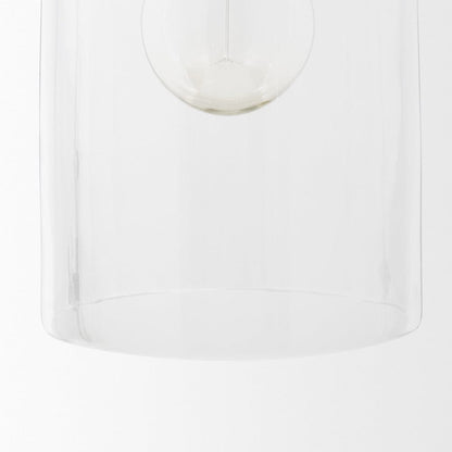 Mercana - Sadah Tall Clear Blown Glass w/ Gold Metal Pendant Light - 70754 view 7