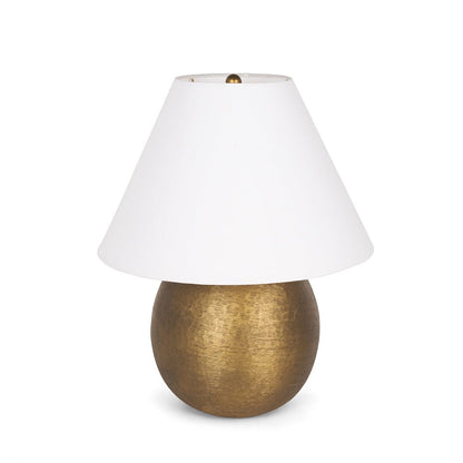 Mercana - Sadiyah Antiqued Gold Brushed Metal w/ Cream Shade Table Lamp - 70749 view 1