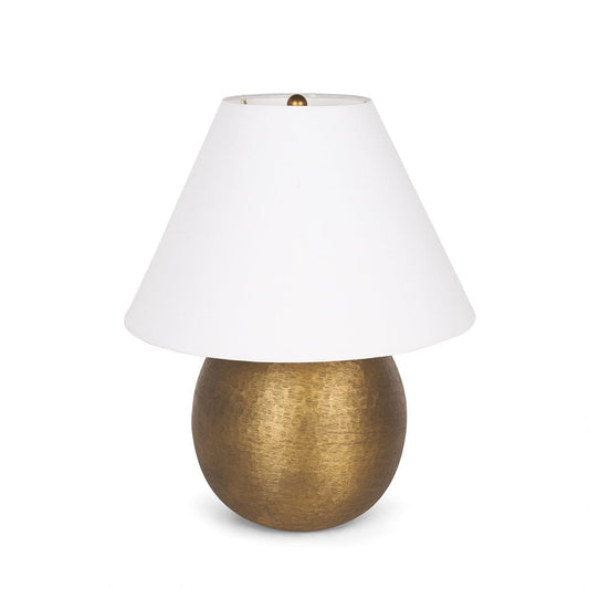 Mercana - Sadiyah Antiqued Gold Brushed Metal w/ Cream Shade Table Lamp - 70749 view 1