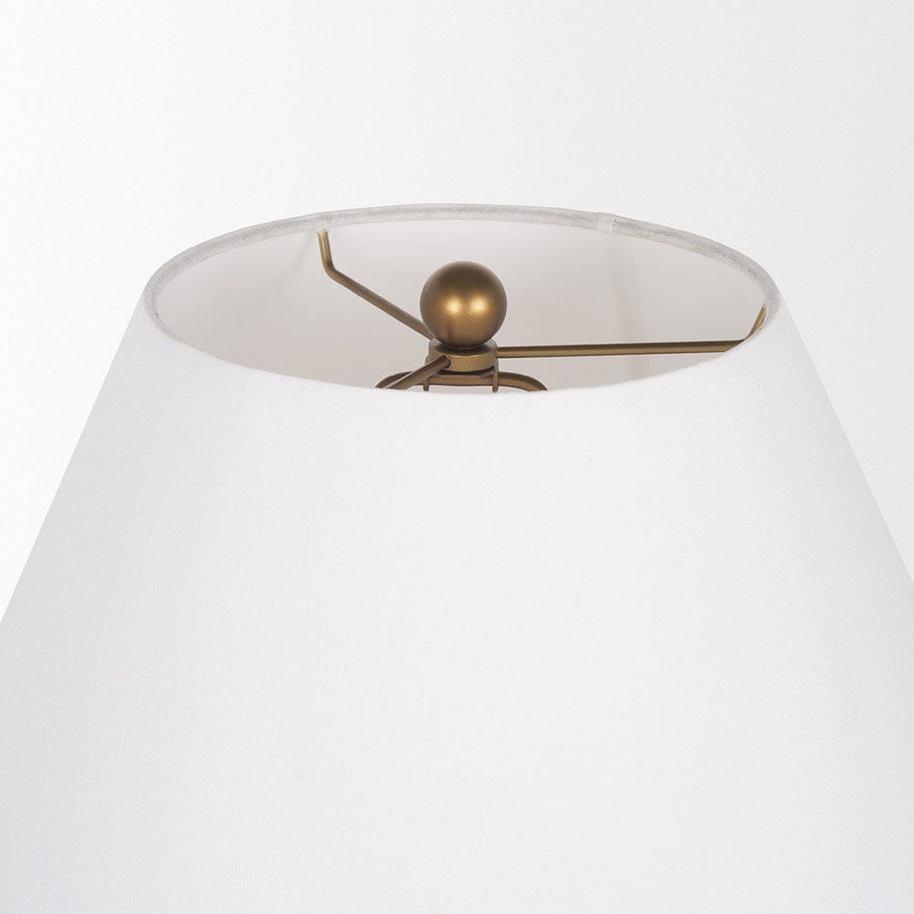 Mercana - Sadiyah Antiqued Gold Brushed Metal w/ Cream Shade Table Lamp - 70749 view 4