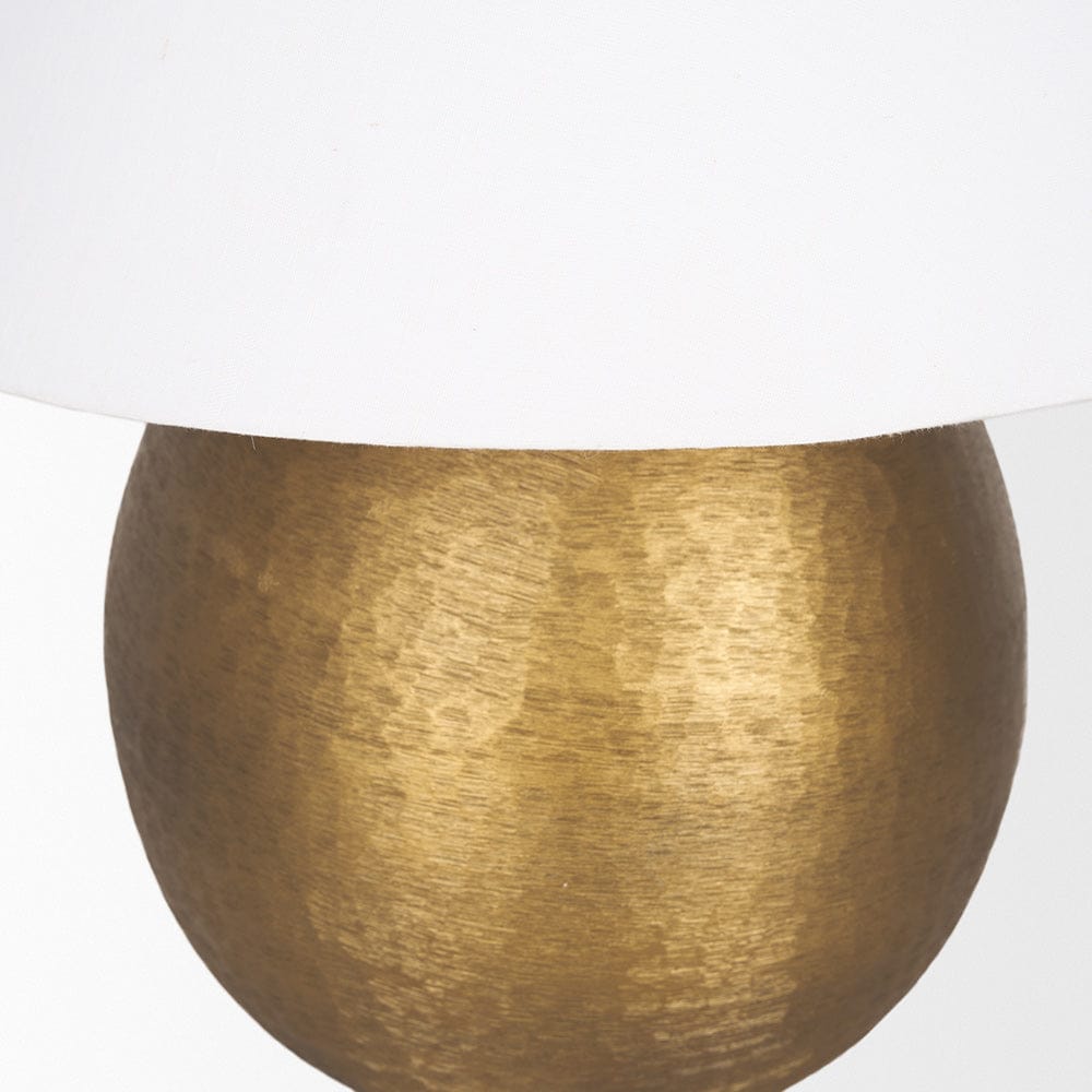 Mercana - Sadiyah Antiqued Gold Brushed Metal w/ Cream Shade Table Lamp - 70749 view 5