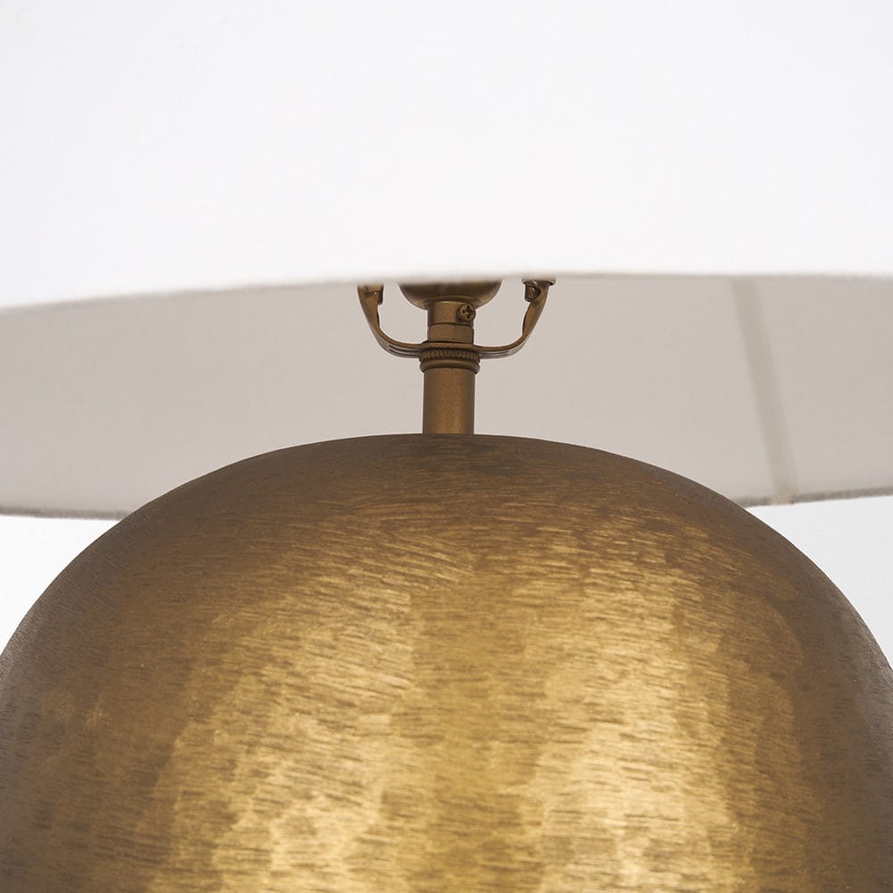 Mercana - Sadiyah Antiqued Gold Brushed Metal w/ Cream Shade Table Lamp - 70749 view 6