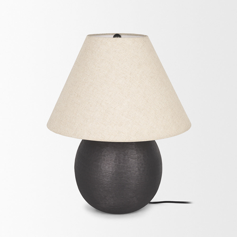 Mercana - Sadiyah Black Brushed Metal w/ Beige Shade Table Lamp - 70750 view 2