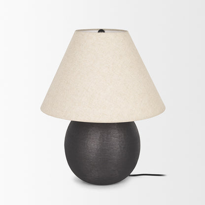 Mercana - Sadiyah Black Brushed Metal w/ Beige Shade Table Lamp - 70750 view 2